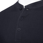 Mens Thermal Henley Long Sleeves Shirts // Navy (M)