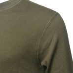 Mens Thermal Henley Long Sleeves Shirts // Brown + Olive (XL)