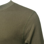 Mens Thermal Henley Long Sleeves Shirts // Olive + Burgundy (XL)