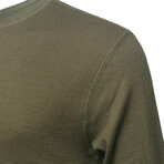 Mens Thermal Henley Long Sleeves Shirts // Olive (M)