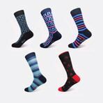 5 Pack Socks // Power + Ripple + Aztec + Roxbury + Marquise