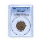 1864 Two Cent Piece // PCGS Certified AU58 // Deluxe Collector's Pouch