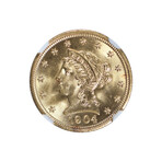 1904 $2.5 Gold Liberty // NGC Certified MS65 // Wood Presentation Box