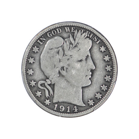 1914 Barber Half Dollar // PCGS Certified VG10 // Key Date // Deluxe Collector's Pouch