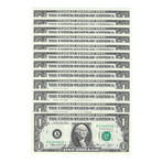 1974 $1 U.S. Federal Reserve Star Notes // 12 District Set ABCDEFGHIJKL // Deluxe Collector's Pouch