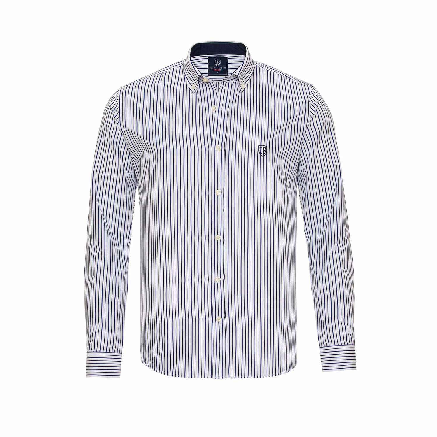 Clodoveo Men's Shirt // White + Navy (Large) Cun Group // Auden