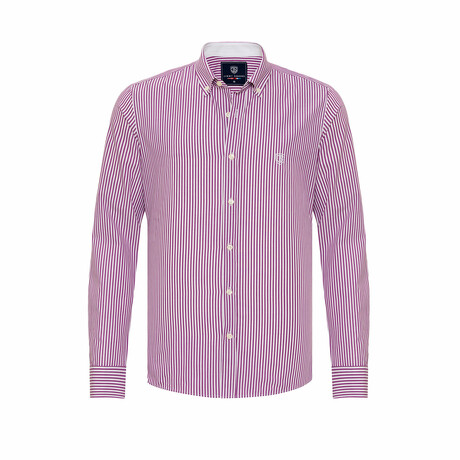 Carlomanno Men's Shirt // White + Lilac (Large)