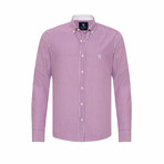Carlomanno Men's Shirt // White + Lilac (Large)