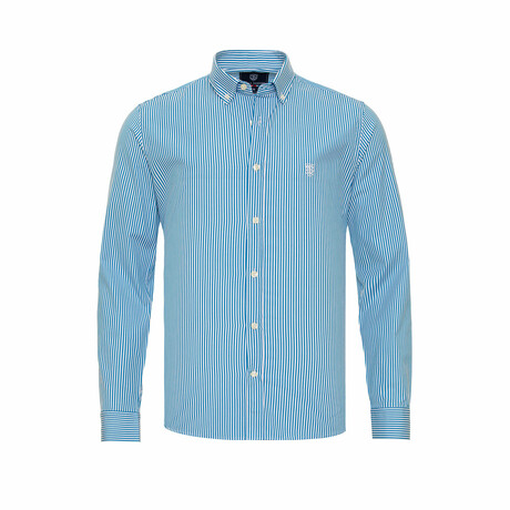 Giambattista Men's Shirt // White + Turquoise (3XL)