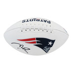 Tom Brady // New England Patriots // Signed White Logo Football