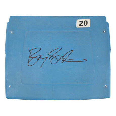 Barry Sanders // Signed Detroit Silverdome Light Blue #20 Stadium Seatback