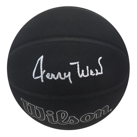 Jerry West // Signed Wilson 75th Anniversary Logo Black NBA Basketball