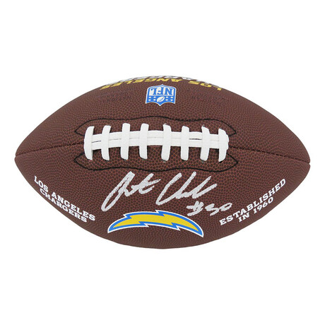 Austin Ekeler // Los Angeles Chargers // Signed Wilson Brown Logo NFL Football