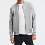 Zip Cardigan Bomber Jacket // Grey (S)