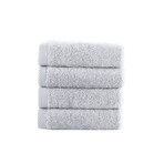 Brooks Brothers Solid Signature // Washcloths // Set of 4 (Silver)