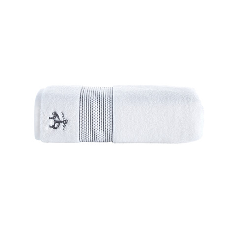 Brooks Brothers Rope Stripe Border // Bath Towel (Navy)