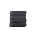 Brooks Brothers Solid Signature // Hand Towels // Set of 4 (Silver)