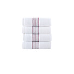 Brooks Brothers Rope Stripe Border // Wash Towels // Set of 4 (Navy)
