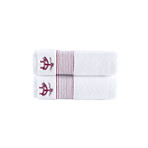 Brooks Brothers Rope Stripe Border // Hand Towels // Set of 2 (Navy)