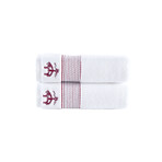 Brooks Brothers Rope Stripe Border // Hand Towels // Set of 2 (Sea Glass)