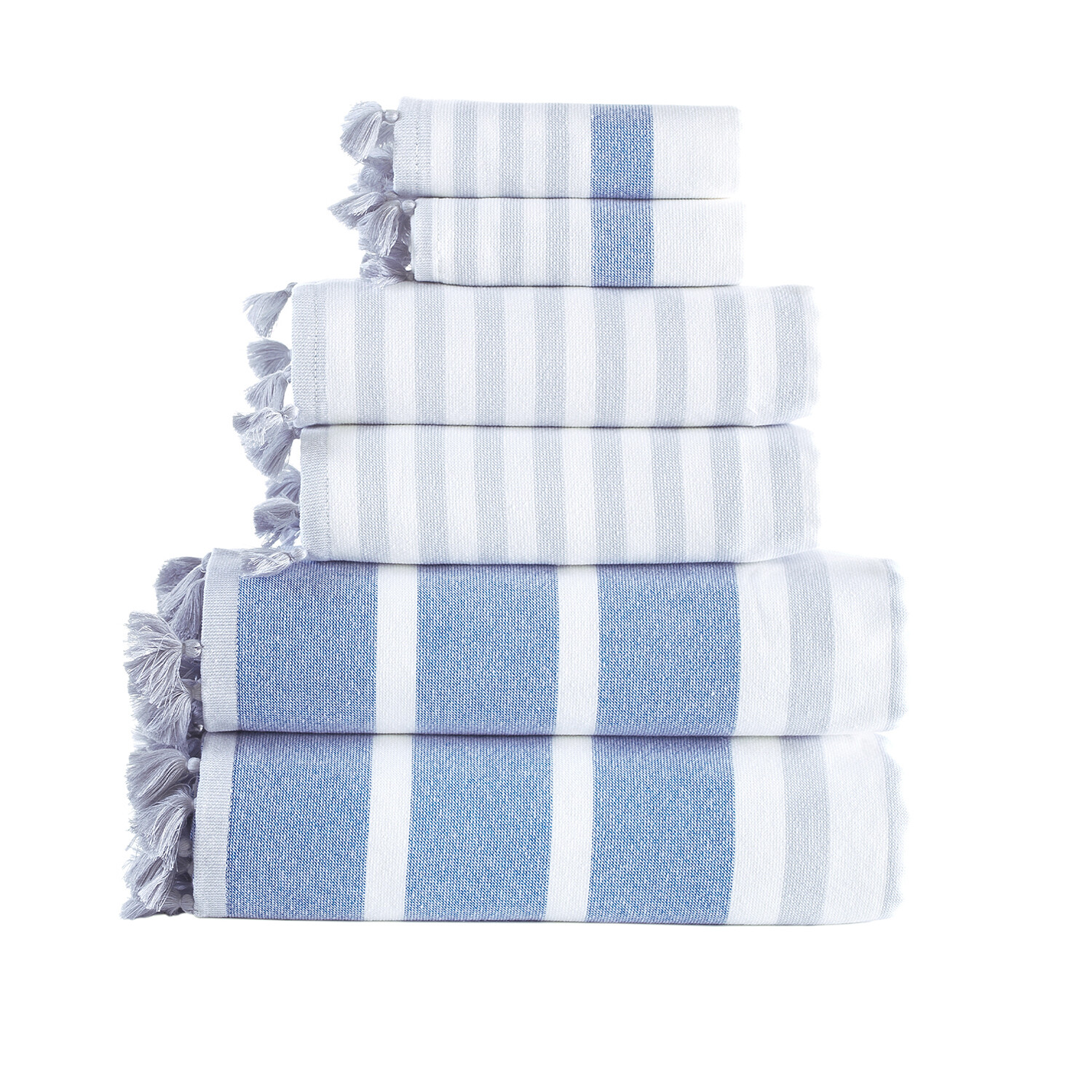 Brooks Brothers Turkish Pesthemal Towels // Set of 6 // Blue Brooks