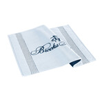 Brooks Brothers Rope Stripe Border // Bath Mat // White