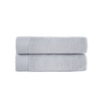 Brooks Brothers Solid Signature // Bath Towels // Set of 2 (Silver)