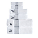 Brooks Brothers Rope Stripe Border // 6 Piece Towel Set (Navy)