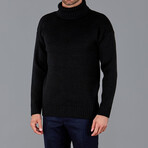 The Modern Submariner Roll Neck Jumper // Black (XS)