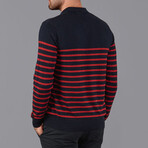 Breton Stripe Polo Shirt // Merlot (S)
