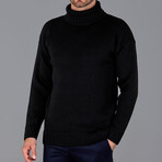 The Modern Submariner Roll Neck Jumper // Black (XS)