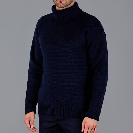 The Modern Submariner Roll Neck Jumper // Navy (3XL)