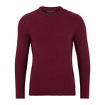 Moss Stitch Fisherman Jumper // Burgundy (XS)