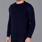 Chunky Ribbed Shooting Jumper // Navy (XS)