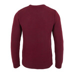 Moss Stitch Fisherman Jumper // Burgundy (XS)
