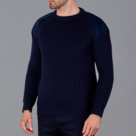 Chunky Ribbed Shooting Jumper // Navy (XS)
