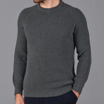 Fisherman Rib Knit Jumper // Charcoal Gray (XS)