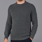 Fisherman Rib Knit Jumper // Charcoal Gray (XS)