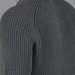 Fisherman Rib Knit Jumper // Charcoal Gray (XS)