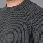 Fisherman Rib Knit Jumper // Charcoal Gray (XS)