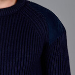 Chunky Ribbed Shooting Jumper // Navy (XS)