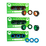 Fingears Magnetic Finger Rings // Small // Set of 3 (Blue-Black + Black-Green + Black-Orange)