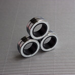 Fingears Magnetic Finger Rings // Medium // Set of 2 (Silver-Black + Silver-White)