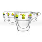 Star Wars™ Awake Child Band Double Walled Glass Mugs // 11.5 oz // Set of 4