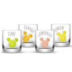 Disney Mickey Mouse Citrus Short Drinking Glass // 10 oz // Set of 4