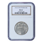 1915-S Panama Pacific $1 Silver Commemorative // NGC Certified MS63 // Deluxe Collector's Pouch