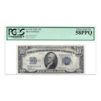 1934C $10 Small Size Silver Certificate // PCGS Certified // AU58 EPQ