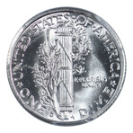 1934-D Mercury Silver Dime // PCGS Certified MS66 //  Deluxe Collector's Pouch