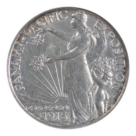 1915-S Panama Pacific $1 Silver Commemorative // NGC Certified MS63 // Deluxe Collector's Pouch