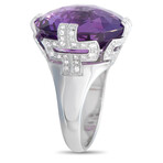 Bvlgari // Parentesi 18K White Gold Diamond + Amethyst Ring // Ring Size: 7.5 // Estate